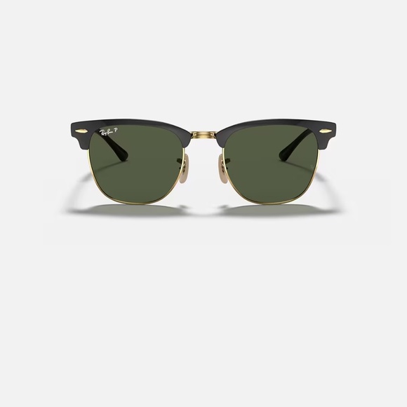 Ray-Ban Clubmaster Metal polarized sunglasses (RB3716). Black frame/green lenses - Picture 7 of 10